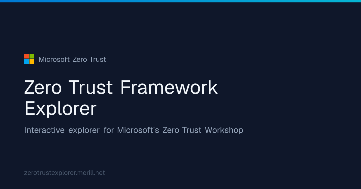 Microsoft Zero Trust Framework Explorer